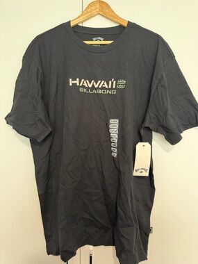 Billabong Black Tee with Olive Hawaii Logo